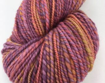 Handspun Sport Yarn "Sun Flares" 230 yds Merino Silk