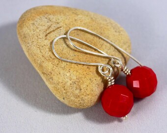 Red Bead Earrings Vintage Red Beaded Earrings Red Earrings Vintage Beaded Earrings Vintage Beads Red Dangle Earrings Vintage Red Beads