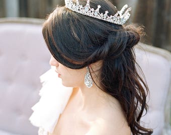 Bridal Crown Swarovski Crystal Full Crown GEORGINA Silver Bridal Crown Opal Crystal Gold Baroque Tiara Circlet Tiara Reign Bridal Crown