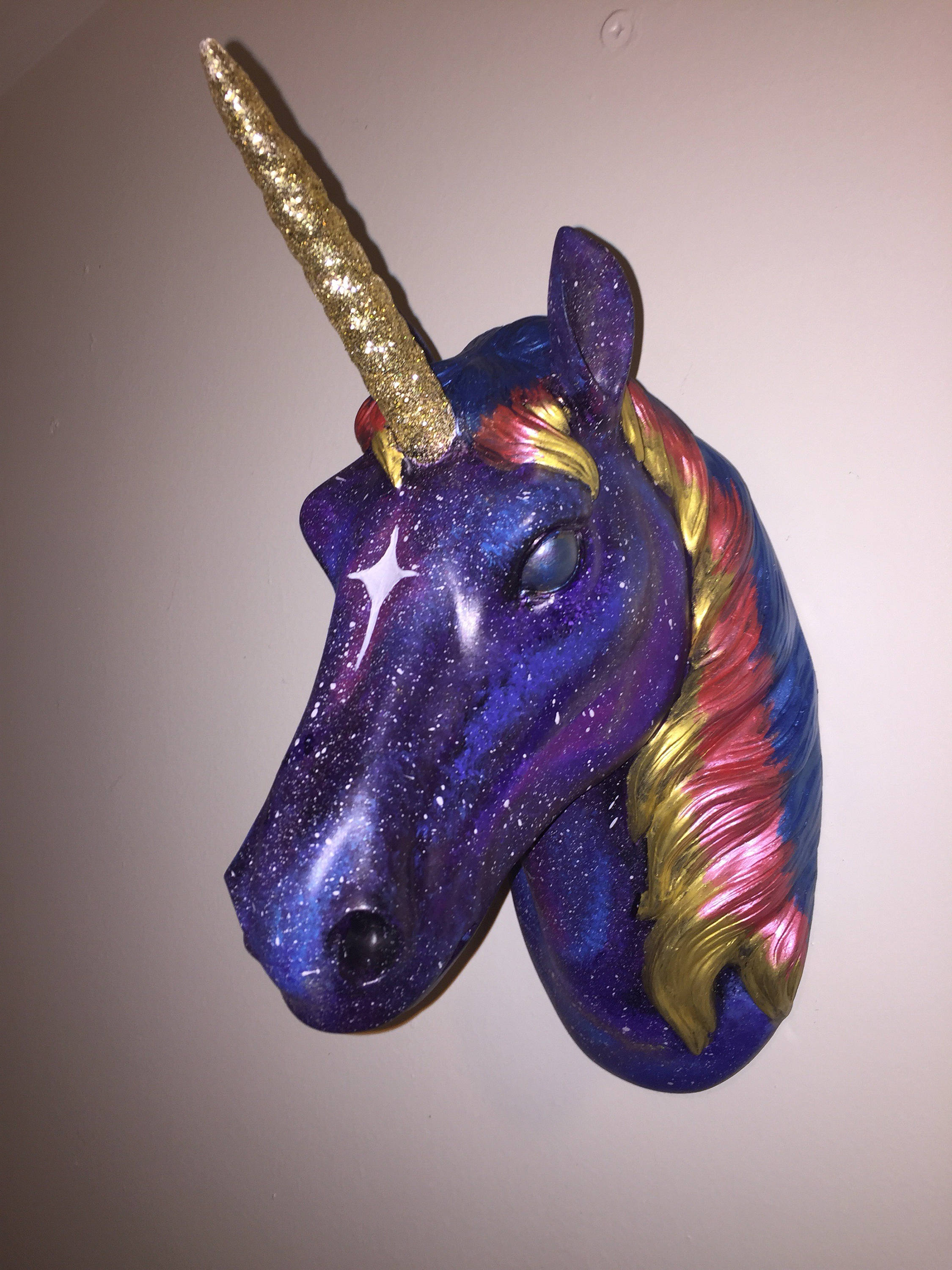 Cosmic Unicorn Head Wall Decor