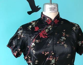 1950s 1960s Brocade Cheongsam Wiggle Dress