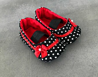 Polka Dot Punk Baby Shoes - Rockabilly Baby - Baby Girl Shoes - Baby Girl Gift - Punk Rock Baby Girl - Baby Shower Gift