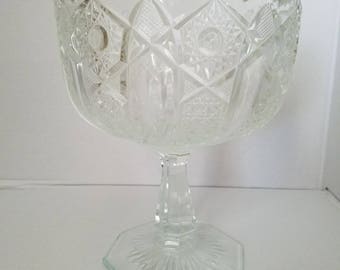 Vintage Glass Pedestal Bowl