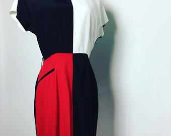 Vintage COLOR BLOCK Dress