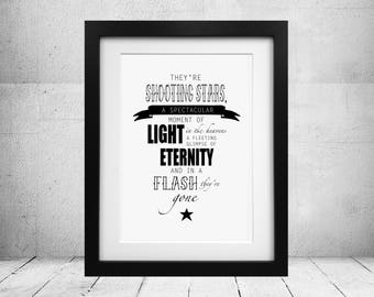 The Notebook By Nicholas Sparks Shooting Stars Quote Print Poster