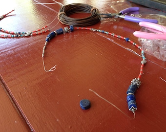 Lapis lazuli ' silver jewelry set