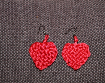 Red Celtic heart earring
