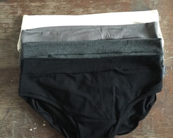 Neutrals set of four / BASIC BRIEF / bamboo jersey panties / eco underwear / classic undies / made to order / by replicca / size S to XL