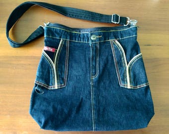 Handmade Denim Sling Bag - it's one-of-a-kind!