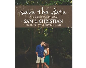 diy custom photo save the date rustic vintage picture