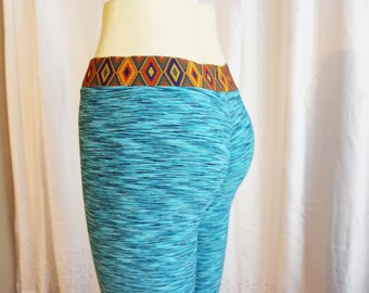 Blue Stretch Leggings