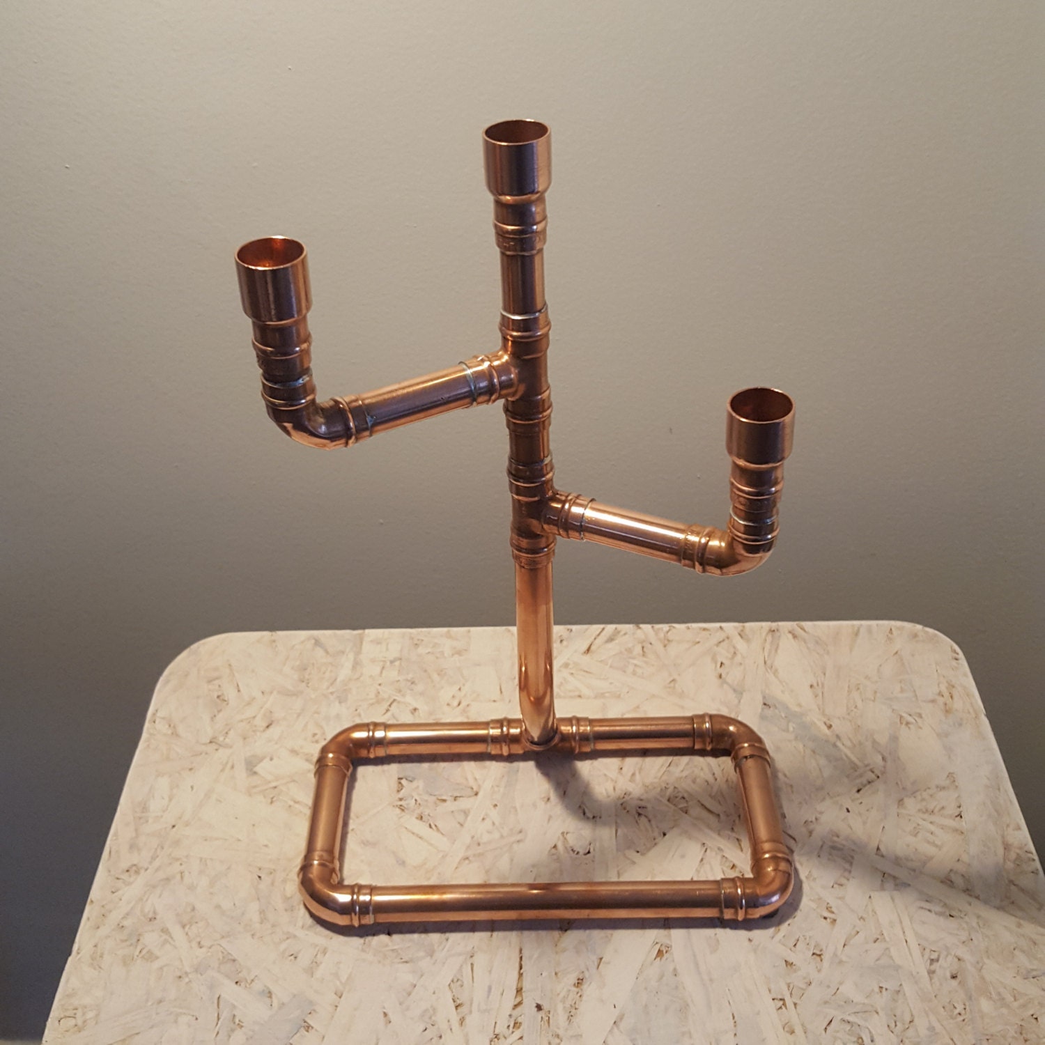 Copper Pipe Candle Holder