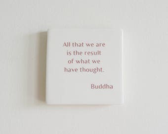 Buddha Wall Tile Wall Art Porcelain Tile Hanging Tile Ceramic Tile Handmade Tile Home Decor Buddha Art Wall Decor Spiritual Art
