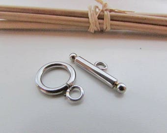 Round toggle clasp in stainless steel - diameter 1.2 cm - 321.21