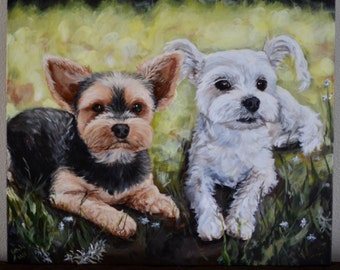 Custom pet painting in acrylics