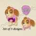 SALE! SET, Paw Patrol Skye applique embroidery design, Paw Patrol Machine Embroidery Designs, Embroidery designs for baby, 3 designs #026