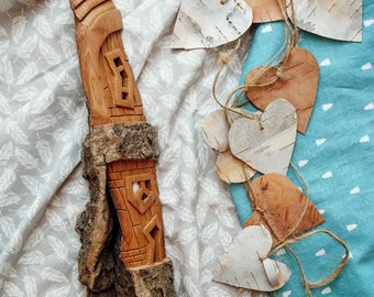 Hand Carved Whimsical House out of Cottonwood Bark
