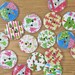 Pack of 15, wooden christmas buttons, 20mm at longest point, ideal for christmas crafts