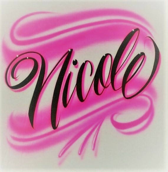  Airbrush  T  Shirt Script Name Airbrush  T  Shirt With Name