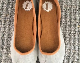 ISLANDER- Ballet Flats -Suede Shoes-Grey suede. 39 Available in other sizes see below