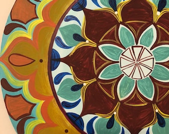 Mandala wall art, Acrylic painting on wood, Mandala gift, Yoga art, Sacred geometry art, Geometric art, Yoga gift, Feng Shui decor, wall art