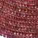 Natural Pink Tourmaline 5 MM, 6 MM Smooth Rondelle Beads. High Clarity. Very fine polishing. Handmade.