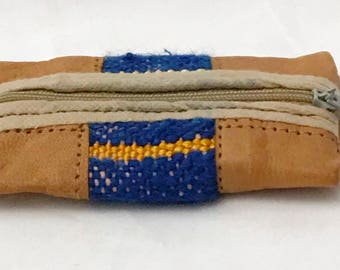 Vintage Moroccan Leather Change Coin Purse Wallet Handmade Morocco Boho Hippie