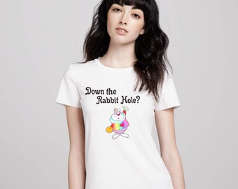 Alice in Wonderland tshirt, rabbit hole, Alice t-shirt, Alice tshirt, rabbit tshirt, rabbit t-shirt