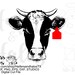 Horned heifer cow with ear tag digital cut file, digital file, printable, sublimation, svg, pdf, png, eps, dxf