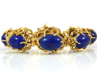 Lapis Lazuli 14K Gold Bracelet - X4071