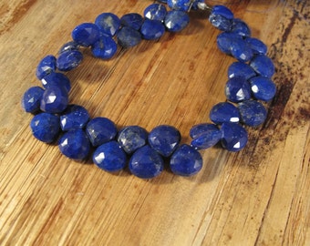 Lapis Lazuli Gemstone Beads, 4 Inch Strand of Natural Lapis Briolettes, 9.5mm x 9.5mm, Blue Beads for Making Jewelry (Luxe-Lap1c)