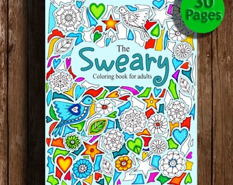 Sweary Coloring Book Digital Download 30 PagesSwear Words For Adults