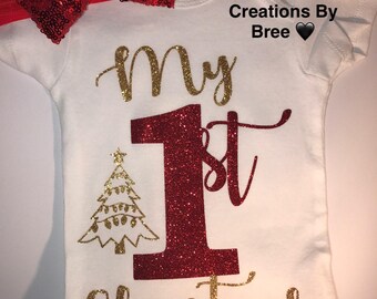 My First Christmas Baby Girl Outfit
