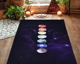 Mandala Blanket Chakra Scarf, Yoga Scarf, Yoga Blanket, Tassel Scarf, Meditation Blanket, Yoga Mat