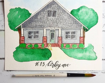 Custom House Portrait, House Drawing, Custom Drawing of your home, House Illustration, Home Portrait, Closing Gift, Housewarming Gift