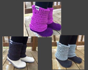 Design Your Own Slipper-Boots- Crocheted