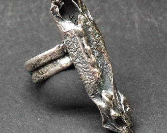 Silver Twisted Pod Ring