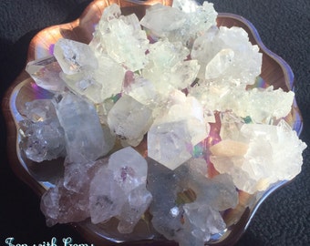 Apophyllite Cluster, Natural Raw, Chakra, Reiki, Crystal Grid, Meditation, Pagan Altar, Full Moon Charged, Magic, Use in Spellwork and Tarot