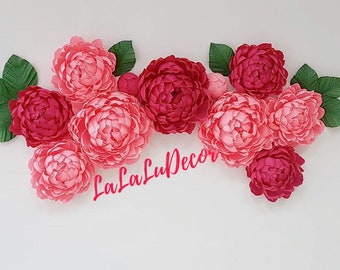Wall decor - big crepe paper flowers