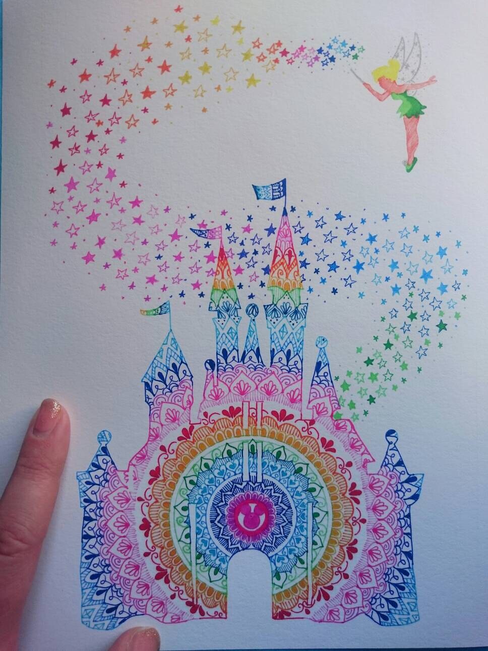 Mandala Disney Castle print 10x8 on matt bond paper