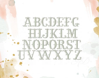 Fishtail Embroidery Font Fish Tail Monogram Font Finley 2" inch font BX instant download