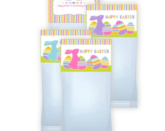 Easter Bunny Treat Bag Toppers Printable Digital file