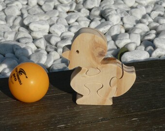 Animal puzzle "duckling" wooden cut