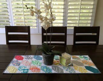 Quilted Table Runner, Modern Table Runner, Typography Table Runner, Summer Table Runner, Patchwork Table Runner, Home Decor