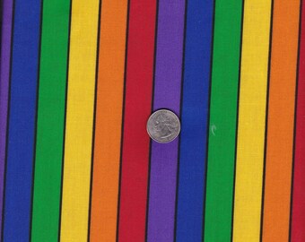 Bright Colored Stripe Cotton Fabric Sewing Crafting Child's Decor Quilting Material