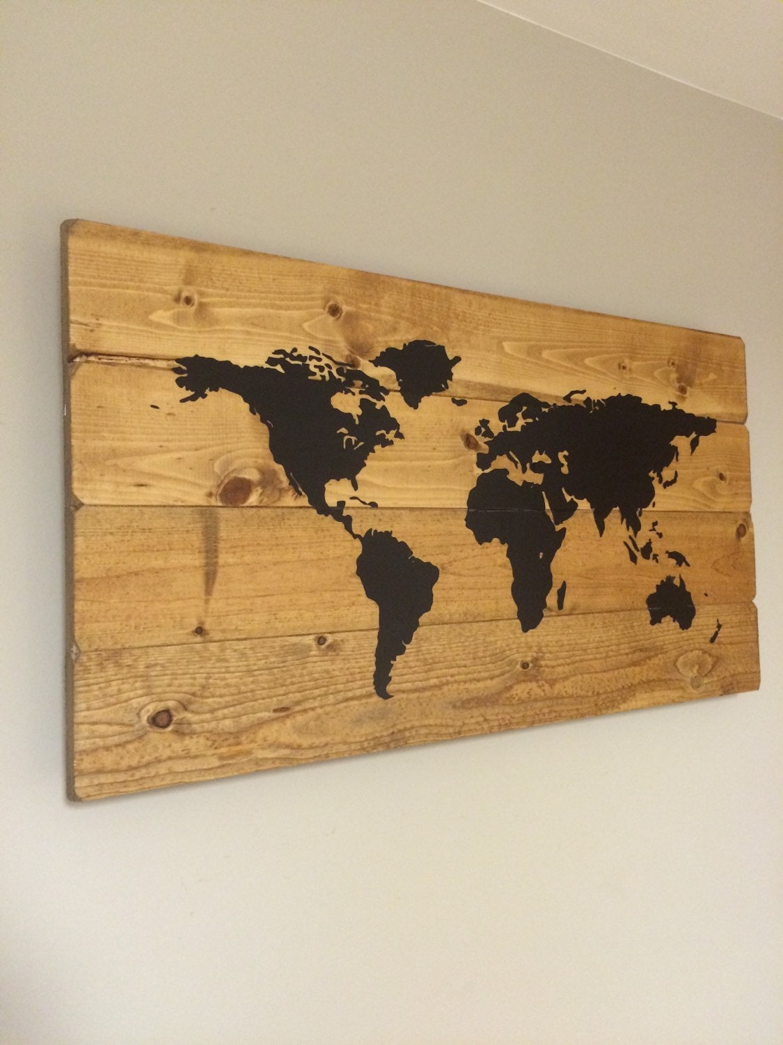 Rustic Wood World Map Rustic Decor Farmhouse Decor Rustic