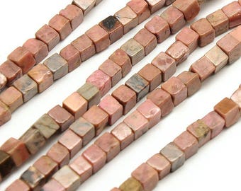 10 x silver 4mm RHODONITE beads