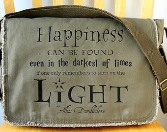 Harry Potter Quote Canvas Messenger Bag Laptop Bag Crossbody Bag