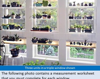 Four Shelf Custom Window Plant Shelves