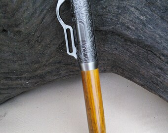 Antique Nickel Lever Action Ballpoint Pen